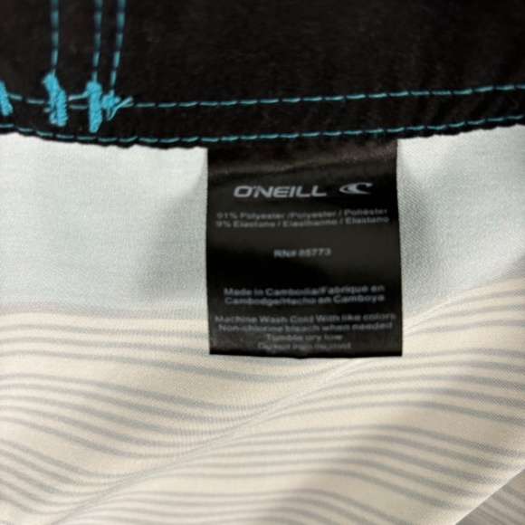 O'Neill Hyperfreak Board Shorts Color Blue White And Black Size 33 - L - Picture 13 of 14